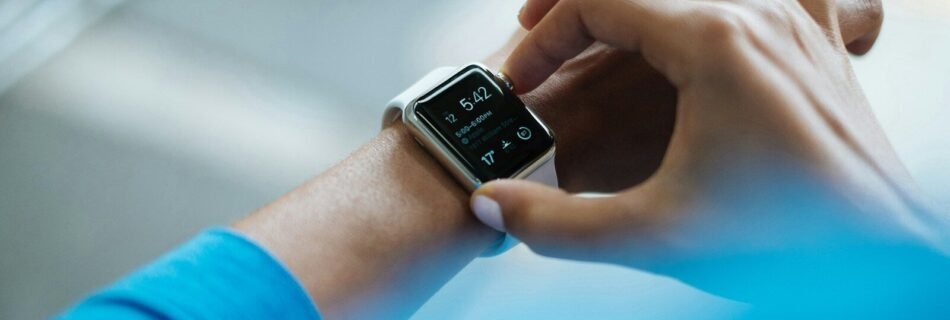 person clicking Apple Watch smartwatch